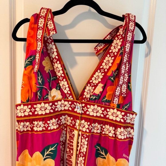 NWT Farm Rio Flower Tapestry Tie Shoulder Midi Dress | XL - Picture 4 of 8